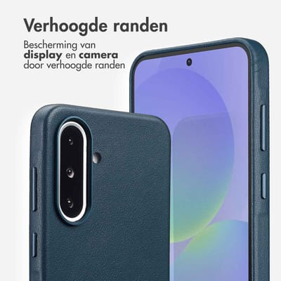 Accezz Hoesje - Geschikt voor Samsung Galaxy A36 / A56 (5G) - Magnetische Ring Leather Backcover - Nightfall Blue