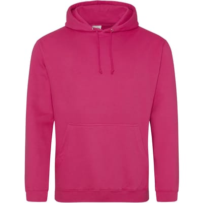 Just Hoods College Hoodie JH001 - Hot Pink - L