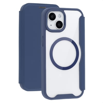imoshion Hoesje - Geschikt voor Apple iPhone 15 - Transparante Bookcase geschikt voor MagSafe - Blauw