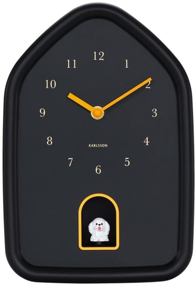 Karlsson Wandklok Modern Doggy - Zwart - 29.1x20x29.1cm - Wandklok Modern