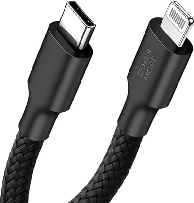 Oplaadkabel geschikt voor iPhone 14 13 12 11 x xr xs plus pro max - Lightning naar usb C - Oplader kabel - Stevig nylon - 1 meter - Zwart
