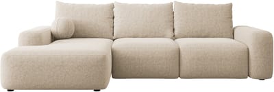 Selsey Hoekbank met slaapfunctie Carnos - beige chenille - linkszijdig