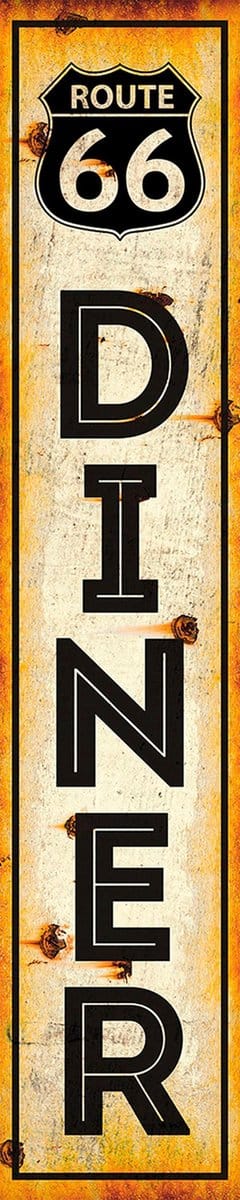 Signs-USA Street sign - Route 66 Diner rust - Wandbord - 60 x 12 cm