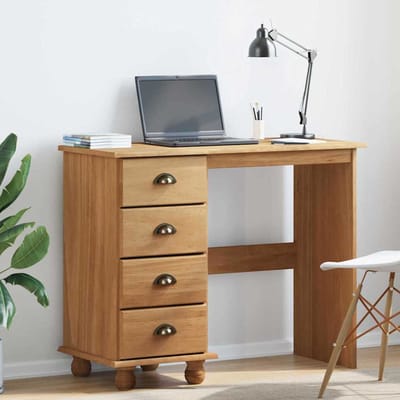 vidaXL - Schrijfbureau - ASKIM - Bruin - 95 - x - 40 - x - 75 - cm - Massief - grenenhout