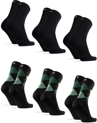 DANISH ENDURANCE Bamboe Sokken - Ademende Antizweet Sokken Zacht - Unisex - 6 Paar - Maat 43-47