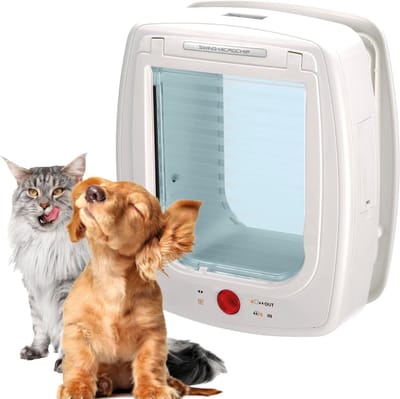 Zyrex® Kattenluik Met Chipherkenning - Kattenluik chip - Kattenluik met Microchip – Wit - 32cm x 27cm x 32cm