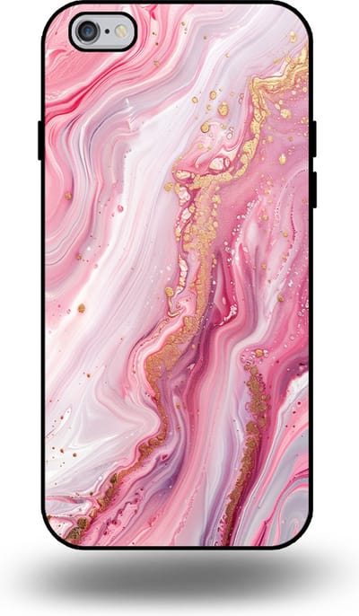 Smartphonica Telefoonhoesje geschikt voor iPhone 6/6s met marmer opdruk - TPU backcover case marble design - Roze geschikt voor iPhone 6/6s