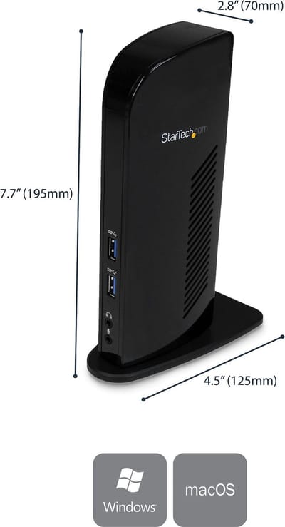 Dockstation Startech USB3SDOCKHD Black