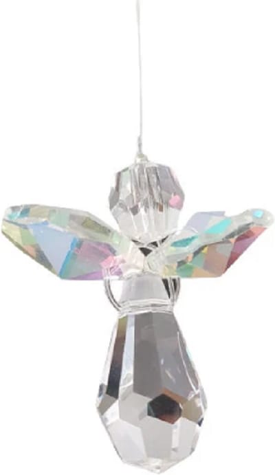 Beschermengel Raamhanger Aurora Borealis , gemaakt met o.a. swarovski kristal, raamdecoratie, raamkristal, fengshui, crystal, kersthanger, kerst ornament, kerst, cadeau, geluksengel, beschermengel, engel, engeltje, autohanger, kerstpakket