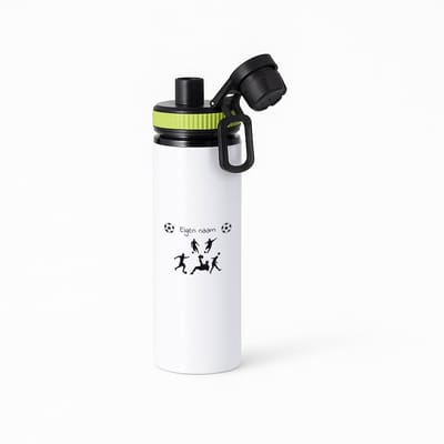 Hacebo® - Voetbal met eigen naam - waterfles met draaidop groen - Voetbal - liefhebber - Cadeau - Verjaardag - Geschenk - Gepersonaliseerd - Jongens en meisjes - water fles - 850ML