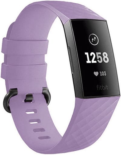 Siliconen Smartwatch bandje - Geschikt voor Fitbit Charge 3/4 silicone band - lila - Strap-it Horlogeband / Polsband / Armband - Maat: Maat S