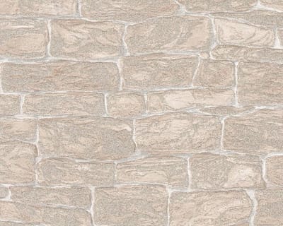 STENEN BEHANG - Beige Creme - AS Creation Adelaide