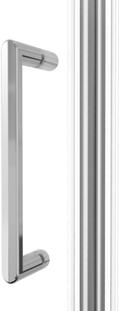 FugaFlow Eccelente Vetro Douchecabine - 90x120x200cm - scharnieren - deurgreep - vlak - rookglas - Chroom