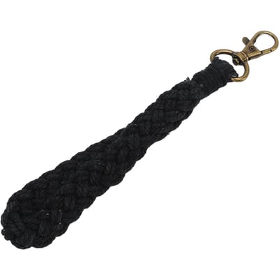 Boho Sleutelhanger Handweven Holle Stijl Katoenen Touw Zwarte Coating Zinklegering Clip Portemonnee Sleutelhanger zwart
