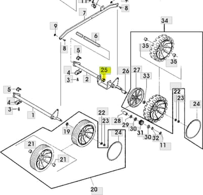 John Deere R43 Serie - Achteraslager - Model SA34285 - Geschikt voor Kosiarki