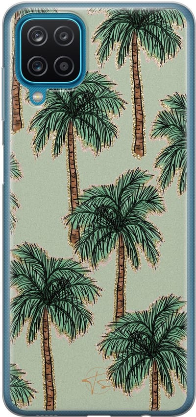 Hoesje geschikt voor Samsung Galaxy A12 - Palmbomen - Soft Case - TPU - Natuur - Groen - Mooie Telefoonhoesjes