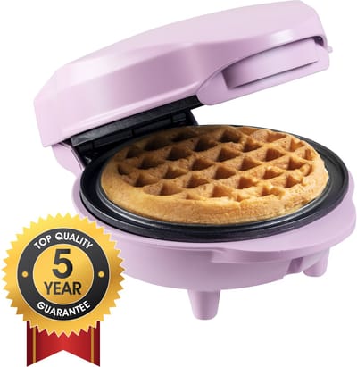 Bestron Wafelijzer - AMW500L - 550W - Mini wafel - Anti aanbaklaag - Mat licht Paars - 5 jaar garantie