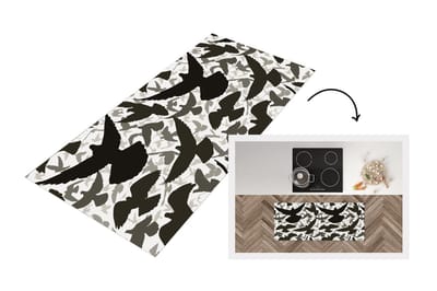 Keukenloper - Loper keuken - Duif - Vliegen - Patronen - Vogels - 120x50 cm - Keukenloper vinyl