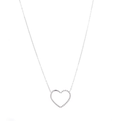 Go Dutch Label Collier groot open hart Zilver