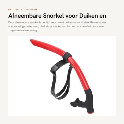 Dailygoods- Snorkelset Volwassenen - Afneembare Snorkel - Duurzaam PVC - Ergonomisch Ontwerp - Verstelbare Gesp - Antislip Kussen