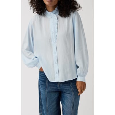 Alchemist Blouse Lux Faded Blue Maat: 34 | Longsleeves Outlet | Dames | Blauw