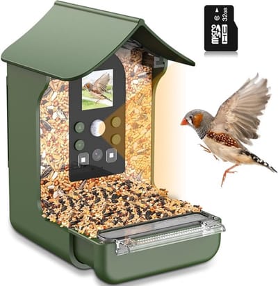 Luxe Vogelhuisje – Met Camera – Vogelvoerhuisje – Hangend – 1080P Opname – Automatische Foto’s & Video’s – Groen