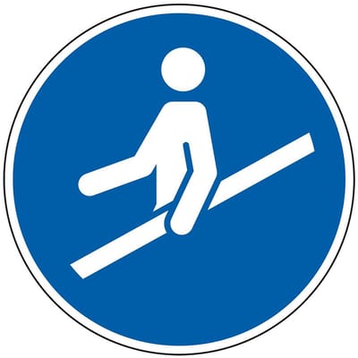 Trapleuning gebruiken bord - kunststof - M012 200 mm