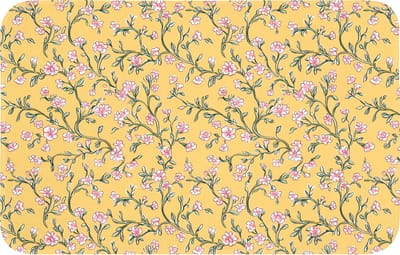 Badmat 80x50 cm - Antislip - Bloemen - Motief - Geel - Badmatten voor badkamer - Badkamermat - Douchemat - Badkamer mat