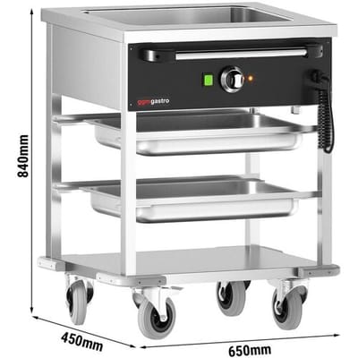 GGM Gastro Bain-Marie Thermowagen - 1 kW - GN 1/1 - Beckentemperatur gemeinsam regelbar