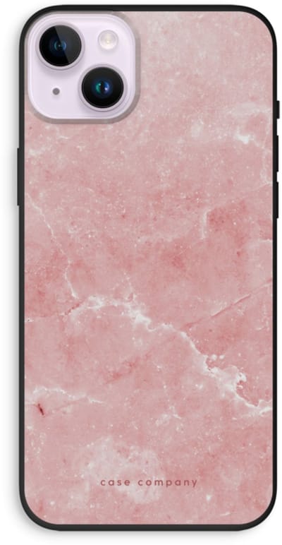 Case Company® - Hoesje geschikt voor iPhone 14 Plus hoesje - Roze marmer - Biologisch Afbreekbaar Telefoonhoesje - Bescherming alle Kanten en Schermrand