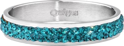 Quiges Stapelring Dames - Vulring Turquoise Zirkonia - RVS Zilverkleurig - Maat 20 - Hoogte 4mm