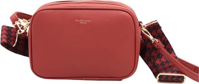 Flora&Co - Paris - Crossbody handtas - 2 vakken met rits - instelbare riem - rood - lange riem 130cm