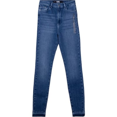 Karl Lagerfeld Skinny Logo Denim Mid Blue Taglia: W24 | Jeans Slim Fit Outlet | Donna | Blu