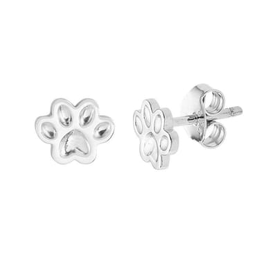 Zilver Gerhodineerde Oorknoppen hondenpoot 1332041