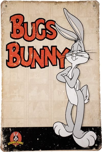 Bugs Bunny - Metalen wandbord - Wandbord - Mancave - Mancave decoratie - Decoratie - Metal sign - Tekst bord - Bar decoratie - Metalen decoratie - 20x30cm - Uniek - Cadeau - Metalen borden - UV beste