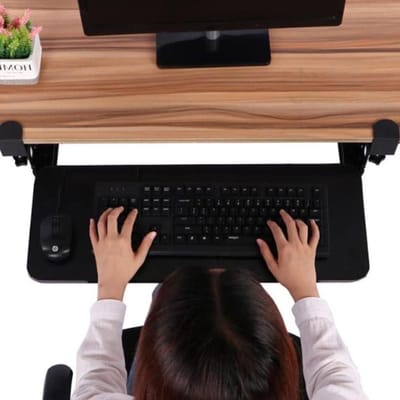 Toetsenbordlade - Uitschuifbaar plateau - Bureau organiseren - Gatenvrije installatie - 75 cm breed - Zwart