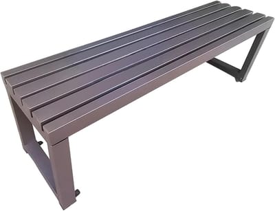 Pure Smeedijzeren Metalen Tuinbank met Gereserveerde Bevestigingsgaten, Rugleuningloze Buitenbank, 2-3 Persoonszitplaats, voor Ziekenhuis/school/plein(Grey,120cm)