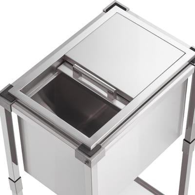 Chariot Glacière à roulettes 28L Bac à glaçons d'extérieur sur pieds à roulettes