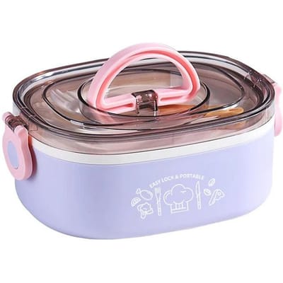 304 Roestvrijstalen Lunchbox voor Studenten Volwassenen Draagbaar Dubbellaags Verzegelde Bento Box Outdoor Picknick Voedselopbergcontainers