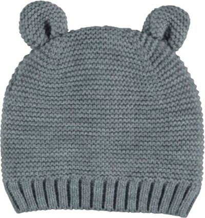 Sarlini Muts Knit Oortjes Light Grey Melange