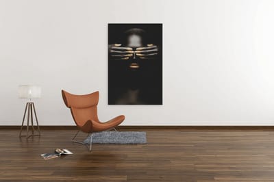 Canvas Schilderij - Vrouw - Zwart - Goud - 60x40x2 cm