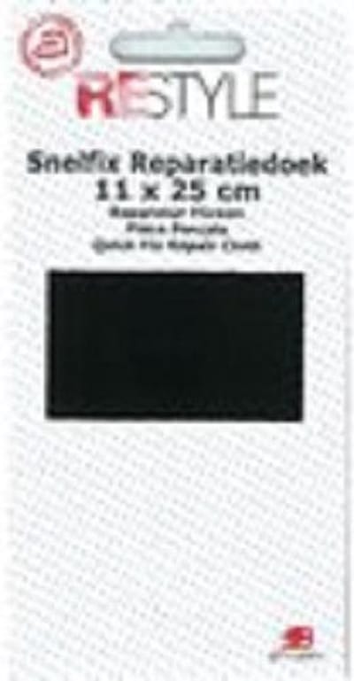 ReStyle - Reparatiedoek snelfix  - strijkbaar 11x25 cm - Zwart