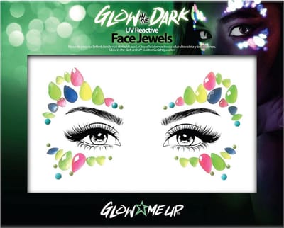 PaintGlow - Face jewels - Festival glitter gezicht - Make up - Glow in the Dark - Multicolor