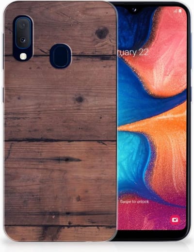 Samsung Galaxy A20e Bumper Hoesje Old Wood