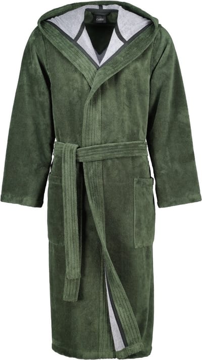 Cawö heren badjas met capuchon 831 groen - 52