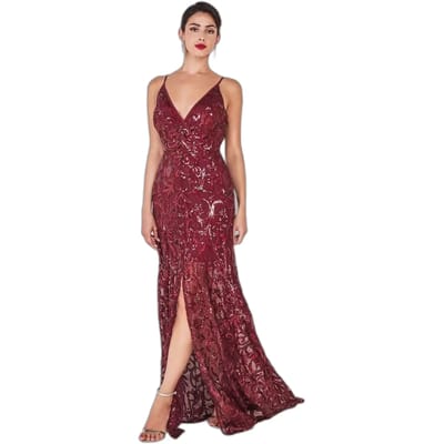 Lange Glitters Jurk Dames Goddiva