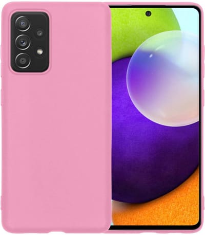 Hoesje - Geschikt voor Samsung Galaxy A52 - Sterk & Shockproof - Siliconen Case - Hoes Cover - Telefoonhoes - Lichtroze