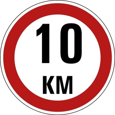 Maximaal 10 km sticker, A1 100 mm