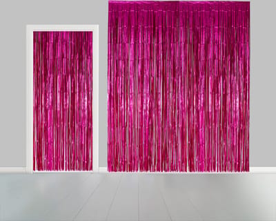 2x Deurgordijn Hard Roze 1 x 2,4 meter Vlamvertragend - Feest Thema Party