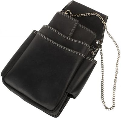 Landley Horeca Portemonnee + Holster Set - Inclusief Ketting - Robuust Hunter Leer - Zwart